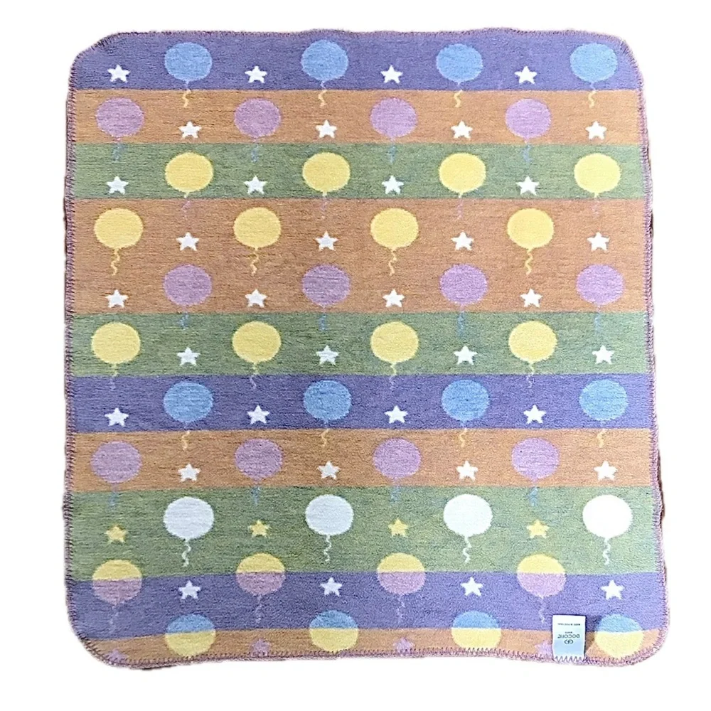 Docofil Balloons And Stars Thick Baby Blanket Unisex Fun Playful Colorful Cute